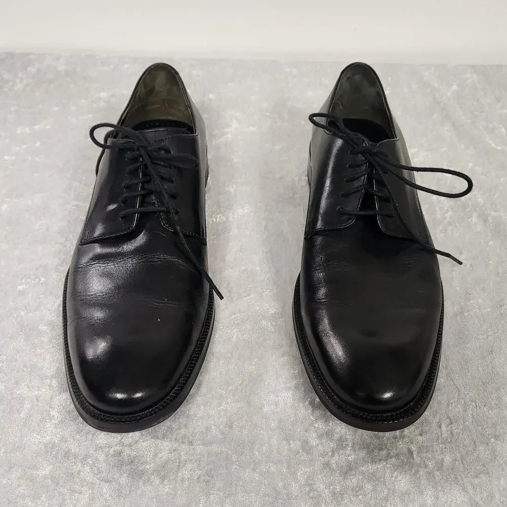 Cole Haan Men Black Leather Classic Lace-up Oxford Shoes-Size 10M